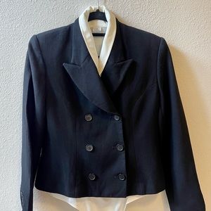 I.N.C. International Concepts black double breasted cropped jacket, size 10P